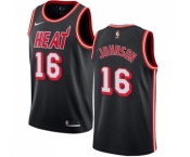 Youth Nike Miami Heat #16 James Johnson Swingman Black Black Fashion Hardwood Classics NBA Jersey