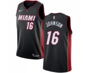 Youth Nike Miami Heat #16 James Johnson Swingman Black Road NBA Jersey - Icon Edition