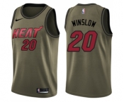 Youth Nike Miami Heat #20 Justise Winslow Swingman Green Salute to Service NBA Jersey