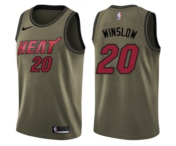 Youth Nike Miami Heat #20 Justise Winslow Swingman Green Salute to Service NBA Jersey