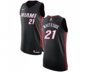 Youth Nike Miami Heat #21 Hassan Whiteside Authentic Black Road NBA Jersey - Icon Edition