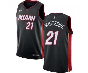 Youth Nike Miami Heat #21 Hassan Whiteside Swingman Black Road NBA Jersey - Icon Edition