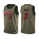 Youth Nike Miami Heat #3 Dwyane Wade Swingman Green Salute to Service NBA Jersey