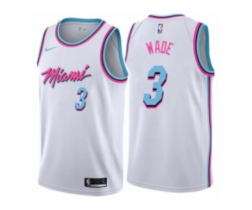 Youth Nike Miami Heat #3 Dwyane Wade Swingman White NBA Jersey - City Edition