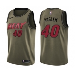 Youth Nike Miami Heat #40 Udonis Haslem Swingman Green Salute to Service NBA Jerse