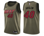 Youth Nike Miami Heat #40 Udonis Haslem Swingman Green Salute to Service NBA Jerse