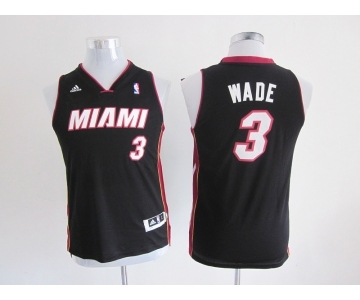 youth nba miami heat #3 wade black[revolution 30 swingman]