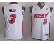 youth nba miami heat #3 wade white[revolution 30 swingman]