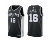 Men Adidas San Antonio Spurs #16 Pau Gasol Swingman 2017-18 Black NBA Jersey