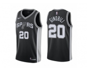 Men Adidas San Antonio Spurs #20 Manu Ginobili Swingman 2017-18 Icon Black NBA Jersey