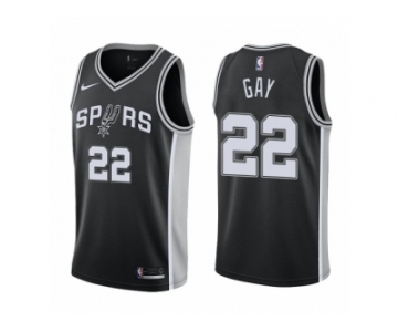 Men Adidas San Antonio Spurs #22 Rudy Gay Swingman 2017-18 Black NBA Jersey