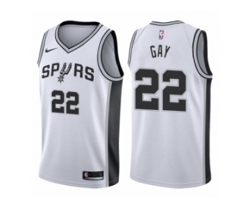 Men Adidas San Antonio Spurs #22 Rudy Gay Swingman 2017-18 Icon White NBA Jersey