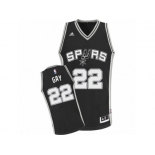 Men Adidas San Antonio Spurs #22 Rudy Gay Swingman Black Road NBA Jersey