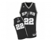 Men Adidas San Antonio Spurs #22 Rudy Gay Swingman Black Road NBA Jersey