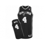 Men Adidas San Antonio Spurs #4 Derrick White Authentic Black Road NBA Jersey