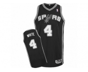 Men Adidas San Antonio Spurs #4 Derrick White Authentic Black Road NBA Jersey