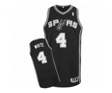 Men Adidas San Antonio Spurs #4 Derrick White Authentic Black Road NBA Jersey