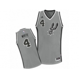 Men Adidas San Antonio Spurs #4 Derrick White Swingman Silver Grey Alternate NBA Jersey