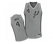 Men Adidas San Antonio Spurs #4 Derrick White Swingman Silver Grey Alternate NBA Jersey