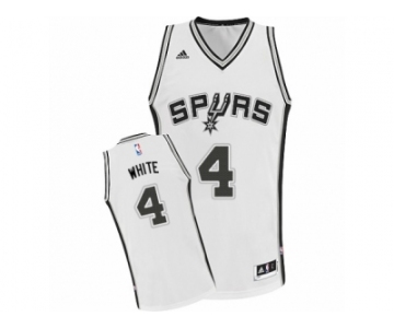 Men Adidas San Antonio Spurs #4 Derrick White Swingman White Home NBA Jersey