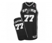 Men Adidas San Antonio Spurs #77 Joffrey Lauvergne Authentic Black Road NBA Jersey