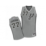 Men Adidas San Antonio Spurs #77 Joffrey Lauvergne Swingman Silver Grey Alternate NBA Jersey