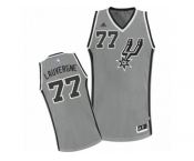 Men Adidas San Antonio Spurs #77 Joffrey Lauvergne Swingman Silver Grey Alternate NBA Jersey