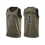 Men Nike San Antonio Spurs #1 Kyle Anderson Green Salute to Service NBA Swingman Jersey