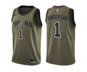 Men Nike San Antonio Spurs #1 Kyle Anderson Green Salute to Service NBA Swingman Jersey