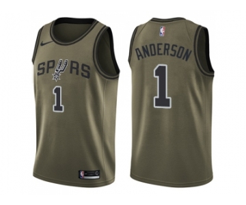 Men Nike San Antonio Spurs #1 Kyle Anderson Green Salute to Service NBA Swingman Jersey