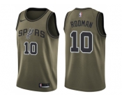 Men Nike San Antonio Spurs #10 Dennis Rodman Green Salute to Service NBA Swingman Jersey