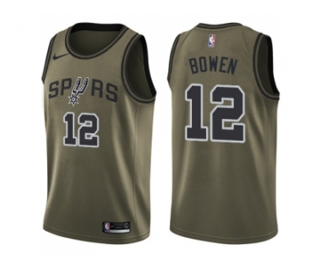 Men Nike San Antonio Spurs #12 Bruce Bowen Green Salute to Service NBA Swingman Jersey