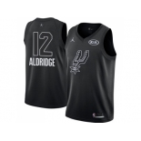 Men Nike San Antonio Spurs #12 LaMarcus Aldridge Black NBA Jordan Swingman 2018 All-Star Game Jersey