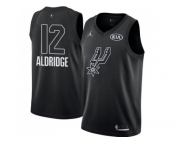 Men Nike San Antonio Spurs #12 LaMarcus Aldridge Black NBA Jordan Swingman 2018 All-Star Game Jersey