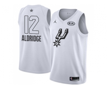 Men Nike San Antonio Spurs #12 LaMarcus Aldridge White NBA Jordan Swingman 2018 All-Star Game Jersey