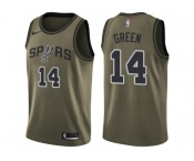 Men Nike San Antonio Spurs #14 Danny Green Green Salute to Service NBA Swingman Jersey