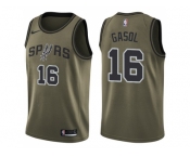 Men Nike San Antonio Spurs #16 Pau Gasol Green Salute to Service NBA Swingman Jersey