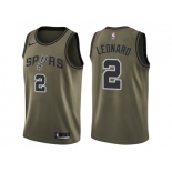 Men Nike San Antonio Spurs #2 Kawhi Leonard Green Salute to Service NBA Swingman Jersey