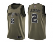 Men Nike San Antonio Spurs #2 Kawhi Leonard Green Salute to Service NBA Swingman Jersey