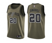 Men Nike San Antonio Spurs #20 Manu Ginobili Green Salute to Service NBA Swingman Jersey