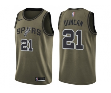 Men Nike San Antonio Spurs #21 Tim Duncan Green Salute to Service NBA Swingman Jersey