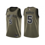 Men Nike San Antonio Spurs #5 Dejounte Murray Green Salute to Service NBA Swingman Jersey