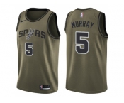 Men Nike San Antonio Spurs #5 Dejounte Murray Green Salute to Service NBA Swingman Jersey