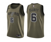 Men Nike San Antonio Spurs #6 Sean Elliott Green Salute to Service NBA Swingman Jersey