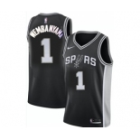 Men' San Antonio Spurs #1 Victor Wembanyama Black Association Edition Stitched Jersey