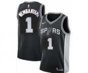 Men' San Antonio Spurs #1 Victor Wembanyama Black Association Edition Stitched Jersey