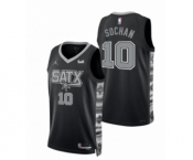 Men' San Antonio Spurs #10 Jeremy Sochan 2022-23 Black Stitched Jersey