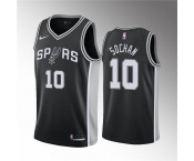 Men' San Antonio Spurs #10 Jeremy Sochan Black Association Edition Stitched Jersey