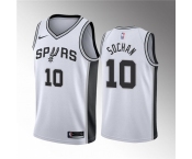 Men' San Antonio Spurs #10 Jeremy Sochan White Association Edition Stitched Jersey