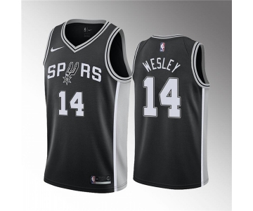 Men' San Antonio Spurs #14 Blake Wesley Black Association Edition Stitched Jersey